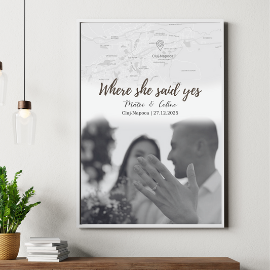 Tablou Personalizat Cerere in Casatorie - Cadou pentru Sot / sotie