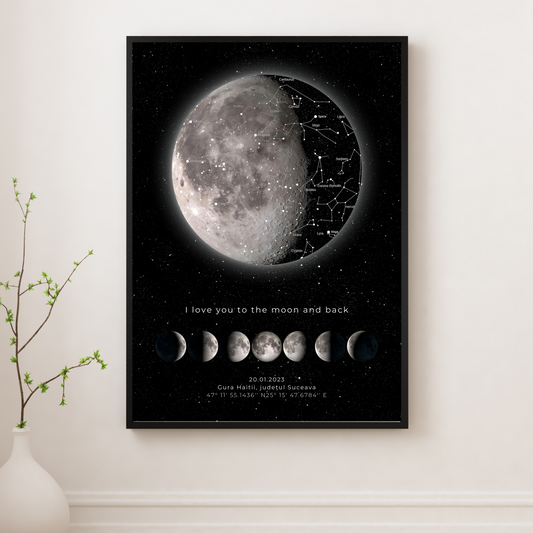 Tablou Personalizat Shining Moon - Luna si Constelatia